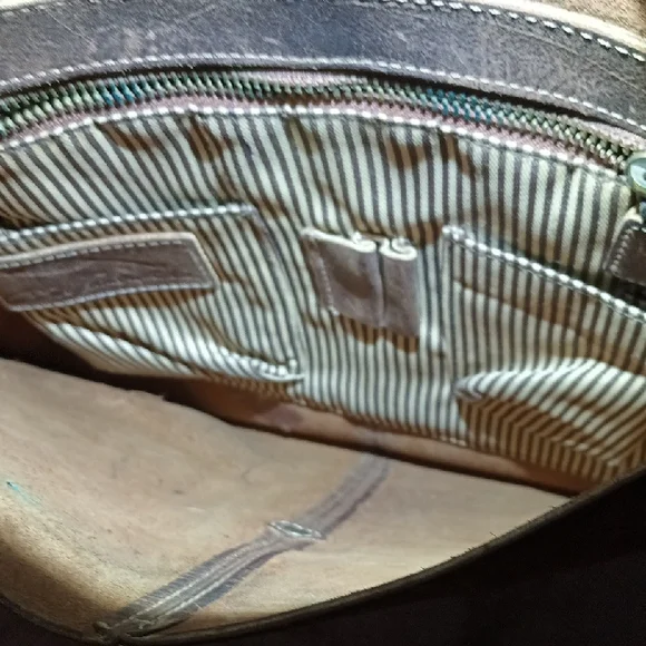 Bob Timberlake Brown Leather Messenger Bag - Picture 3 of 6